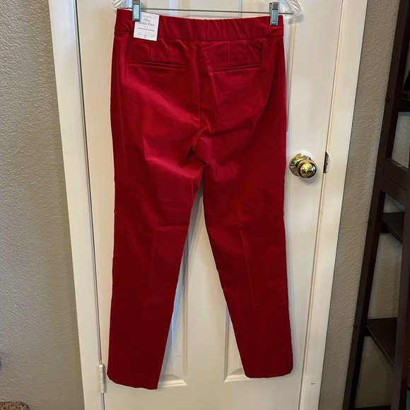 Talbots Women’s (2) Red Slim Ankle Pants Velveteen Holiday Party Pants NWT - Picture 4 of 6